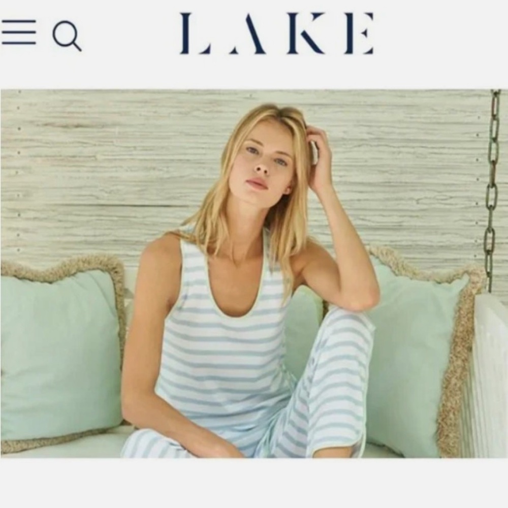 LAKE PAJAMAS Pima Tank-Long Set size large